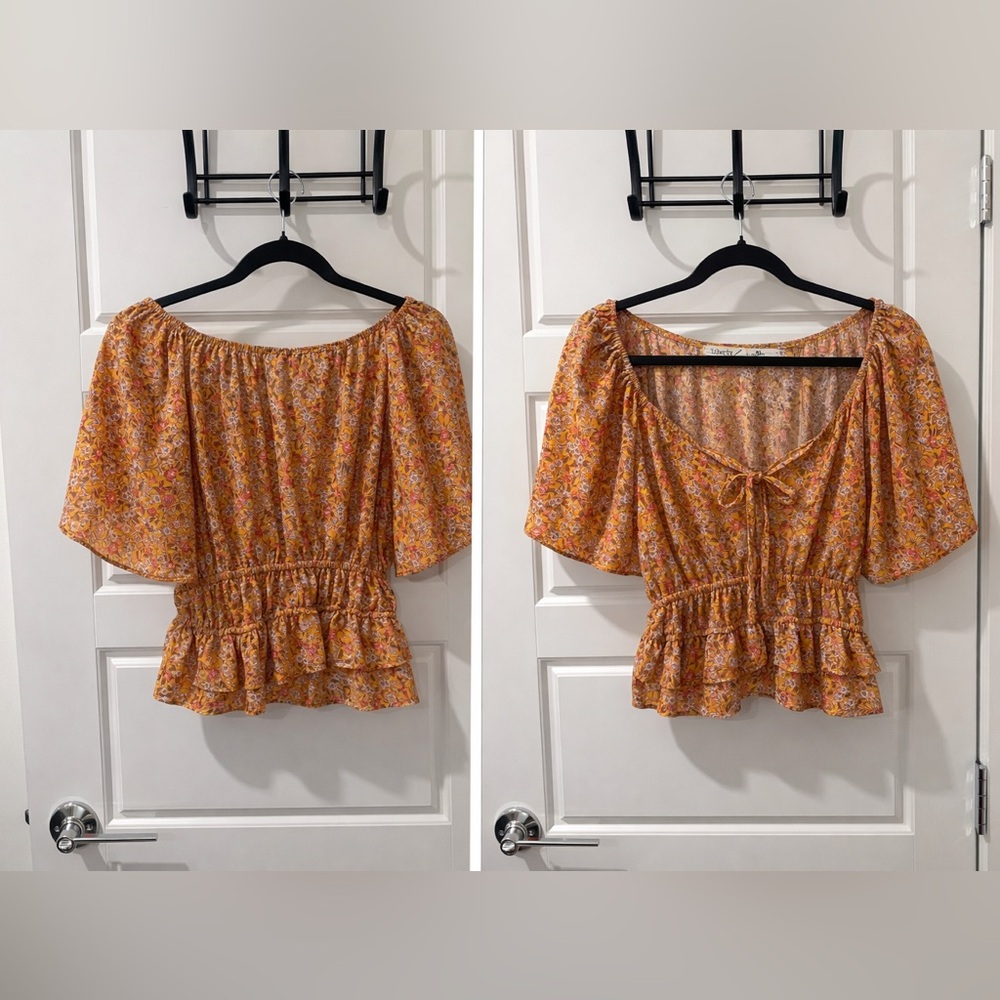 Liberty Love Orange/Yellow Floral Blouse